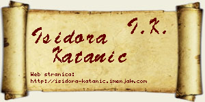 Isidora Katanić vizit kartica